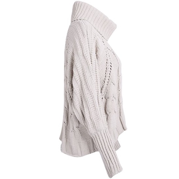 💥 LAST ONE Chunky Knit Turtleneck Sweater Putty - Picture 5 of 6